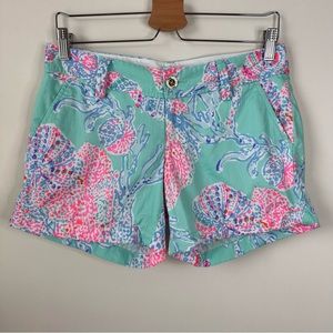 Lilly Pulitzer The Callahan Short Size 2 Seafoam Green Pink Summer Spring SPOT